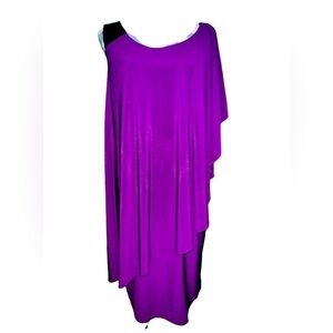 Dress Barn One Shoulder Party Cocktail Sparkling Evening Dress Sz 14